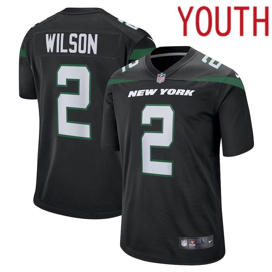 Youth New York Jets #2 Zach Wilson Nike Black Alternate Game NFL Jersey
